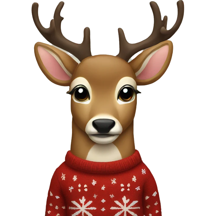 deer in a Christmas sweater emoji