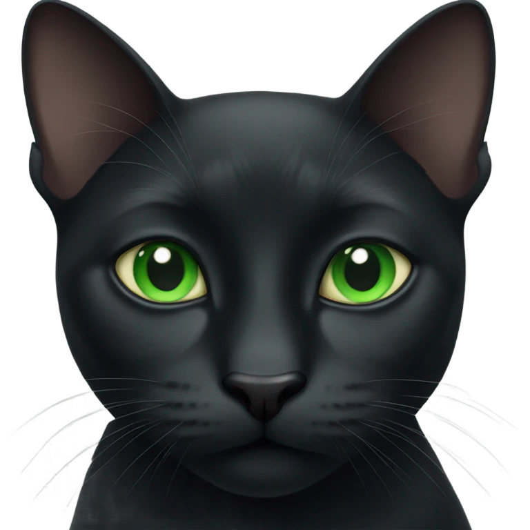Black cat with Green eyes  emoji