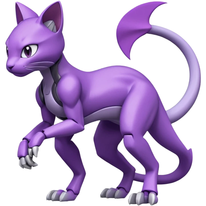 Purrloin-Genesect-Mewtwo-Fakémon-hybrid-creature (full body)  emoji