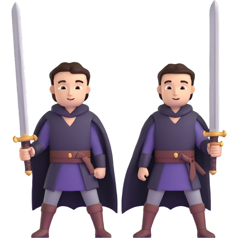 group of men with swords emoji