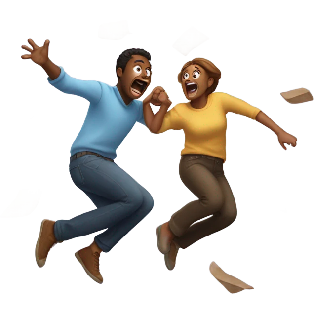 2 people falling emoji