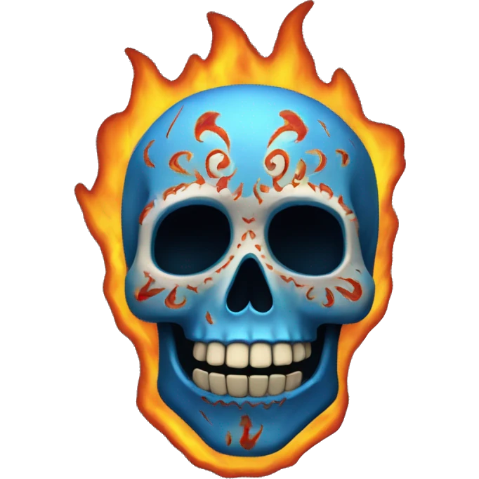 calavera con fuego azul emoji