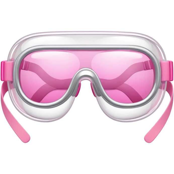 protective glasses with pink lenses and adjustable safety strap, elastic band emoji