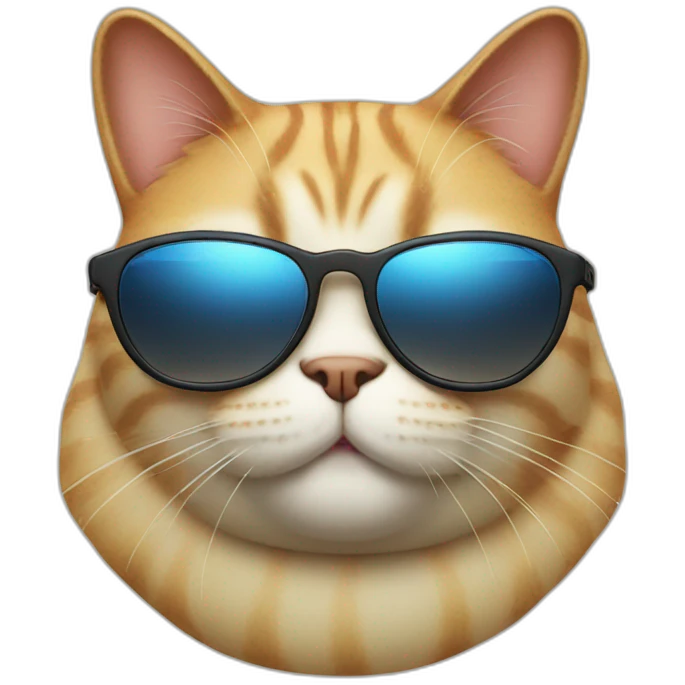 fat cat with sunglass full body  emoji