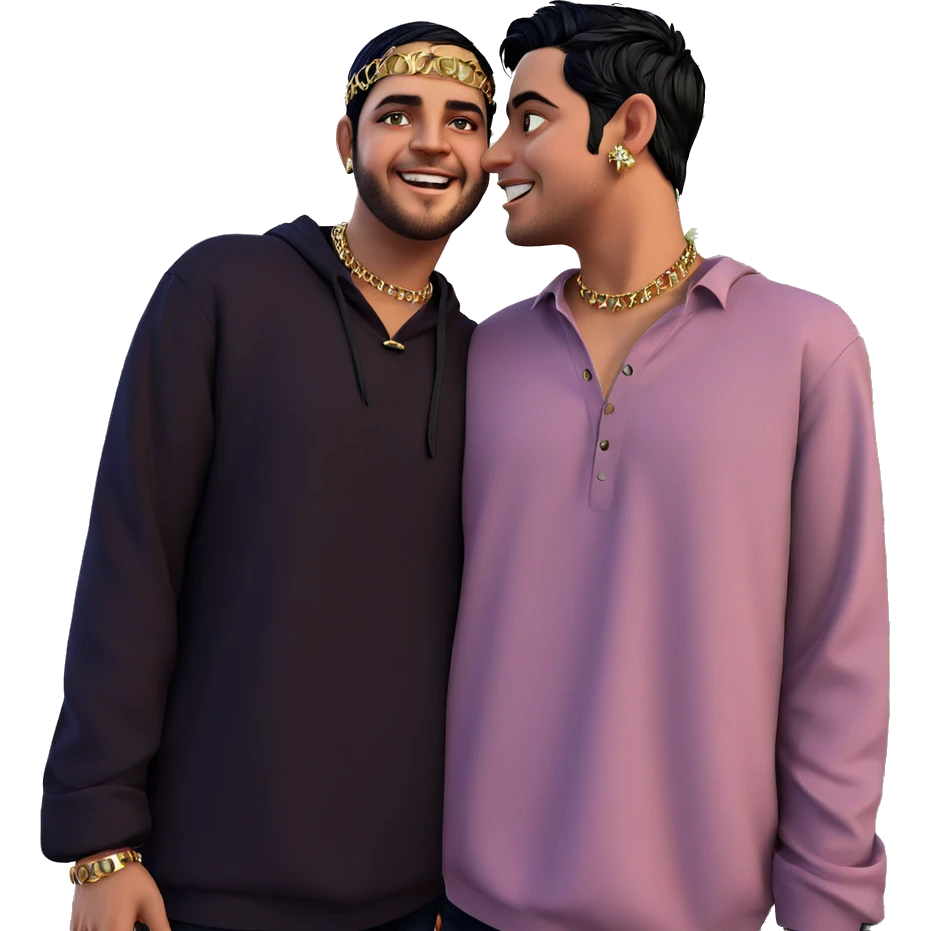 boys with black hair and jewelry emoji