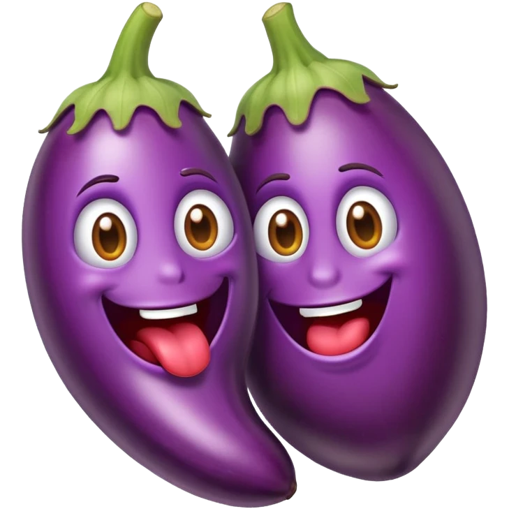 Emoji eating eggplant  emoji
