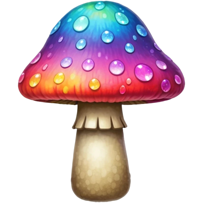 Tie dye mushroom with sparkles around it emoji