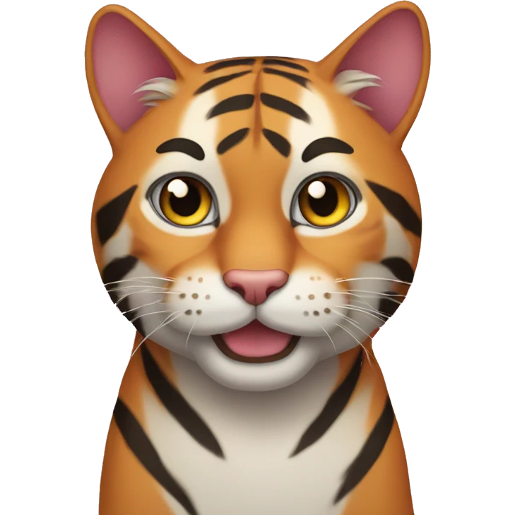A tiger colored cat emoji