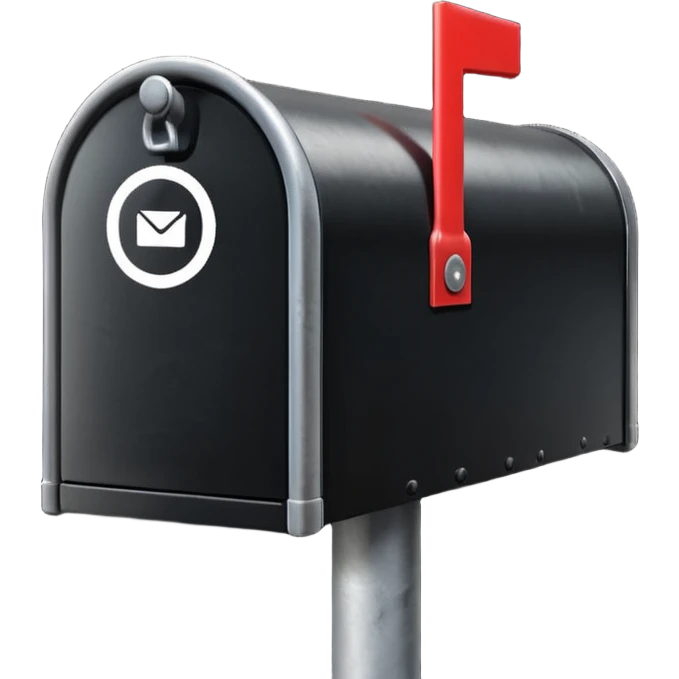 black unified mailbox on black post emoji