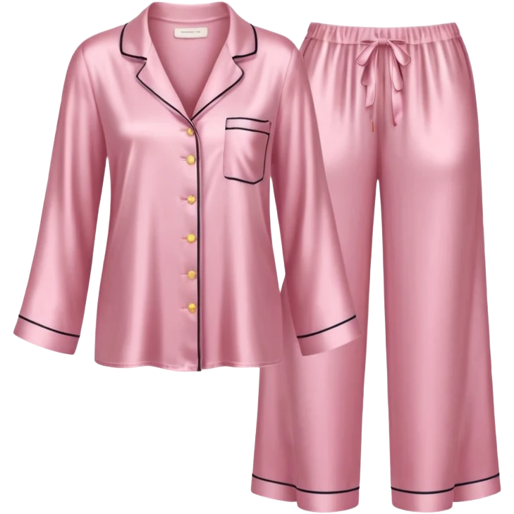 Light pink silk pyjamas set emoji