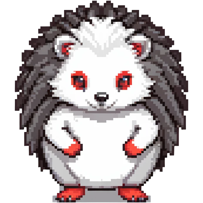 black hedgehog with red accents and white chest fur, defensive stance in a neon-lit industrial environment, metallic surfaces, intense expression emoji