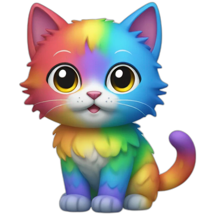 Rainbow Cat Full Body emoji