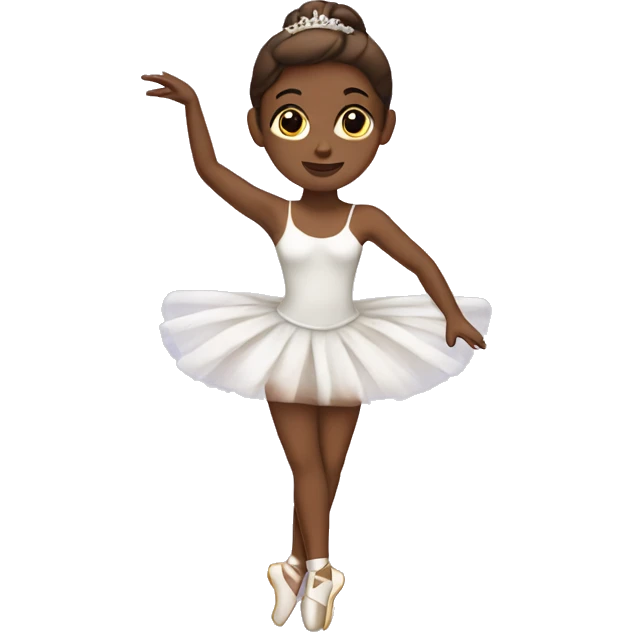 Brown ballerina white tutu emoji