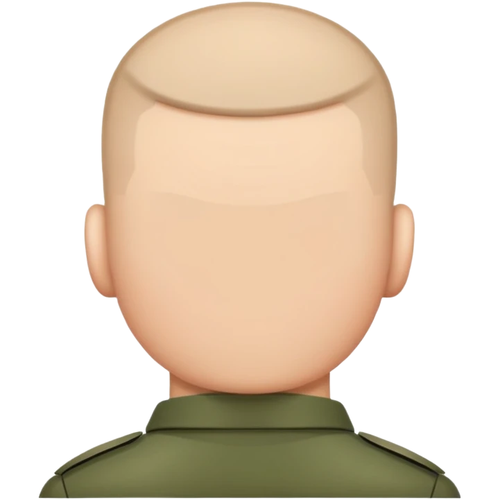 rear view of military soldier's head with crew cut emoji