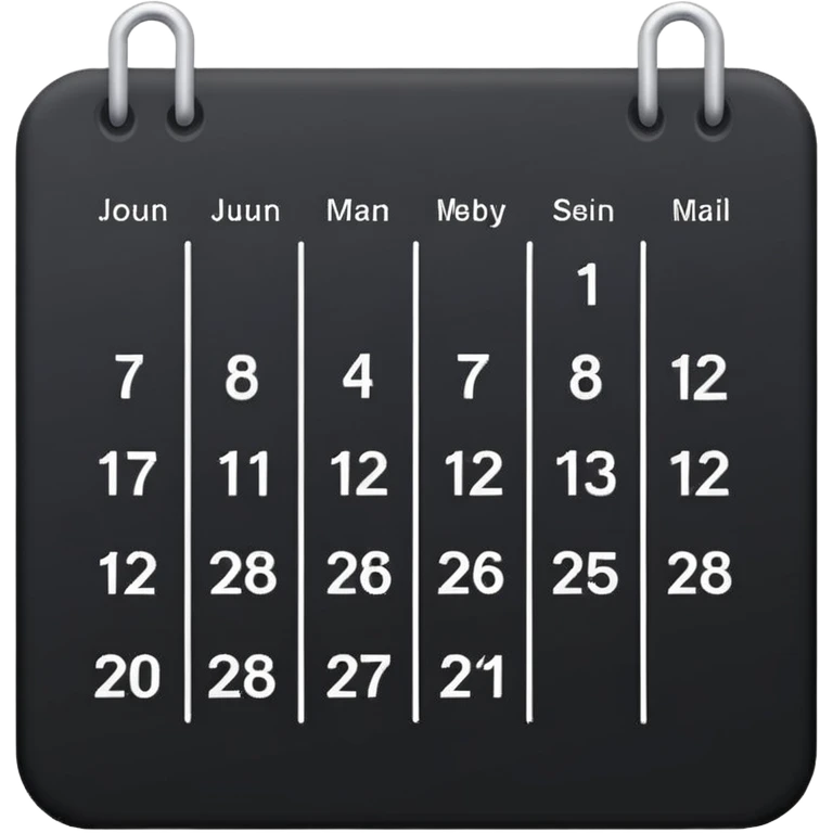 black calendar emoji