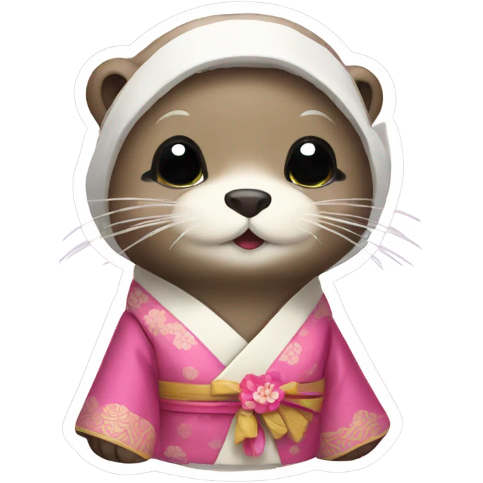 an otter wear hanbok emoji