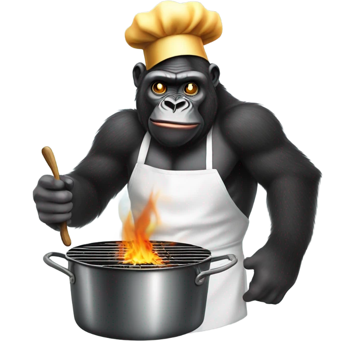 Gorilla cooking a different kind of chicken  emoji
