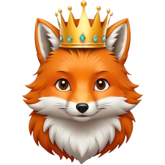 Fox witg a crown , less detail emoji