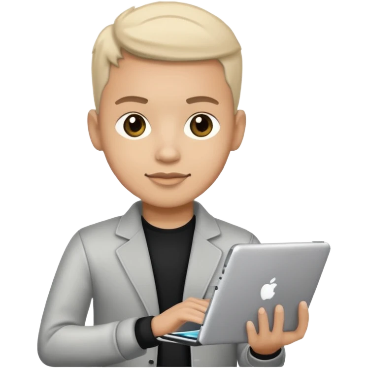 programmer with a tablet and a laptop emoji emoji