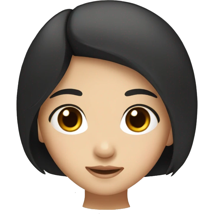 cute Asian girl with black hair and brown eyes emoji