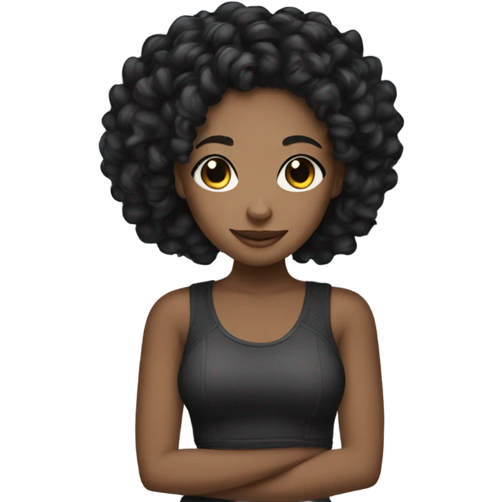  Pretty black girl with black braids and curls  emoji