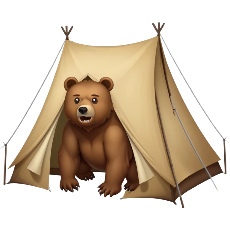 angry bear hovering over tent emoji
