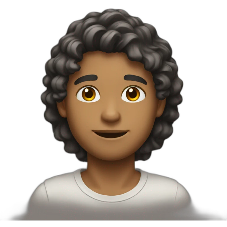 joven con pelo ondulado emoji