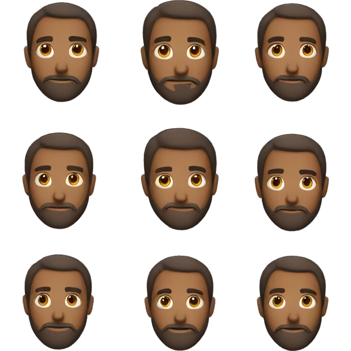 A brown man with beard thinking   emoji