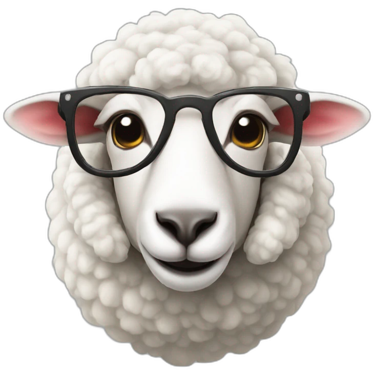 sheep with glasses in UFO emoji
