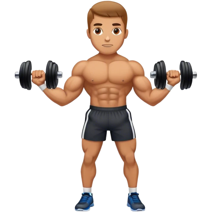 athlete holding dumbbels emoji