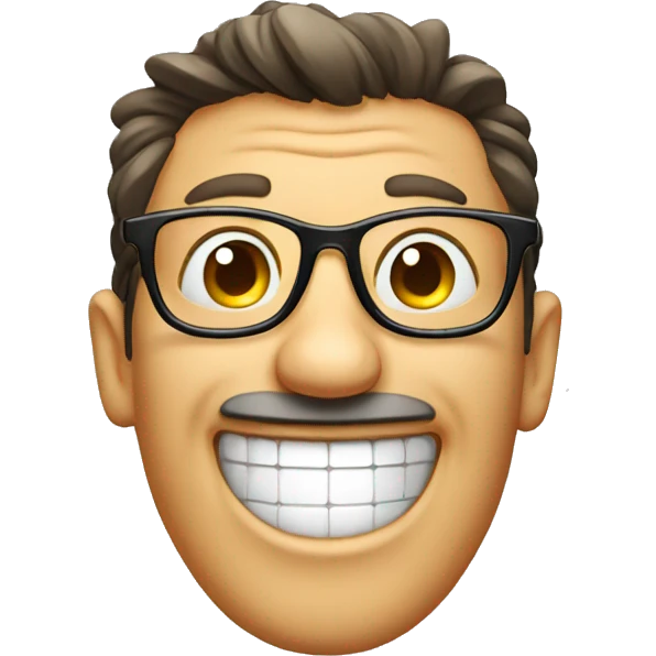 grinning face with glasses emoji