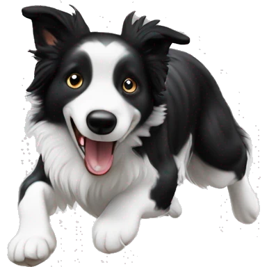 Border collie jumping over anvil emoji