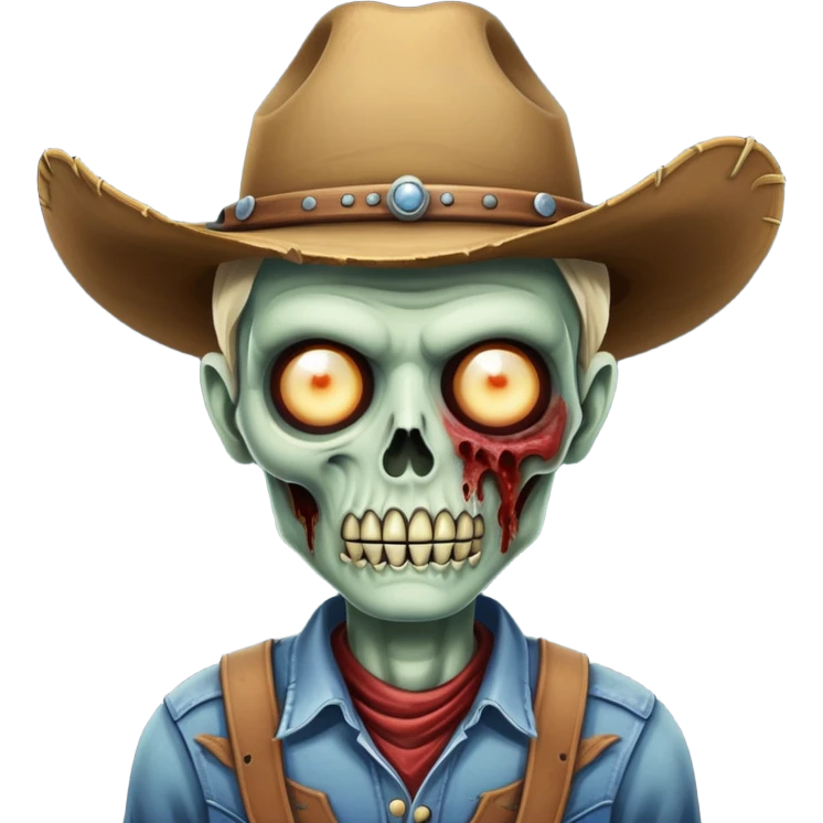 Zombie in a cowboy hat emoji
