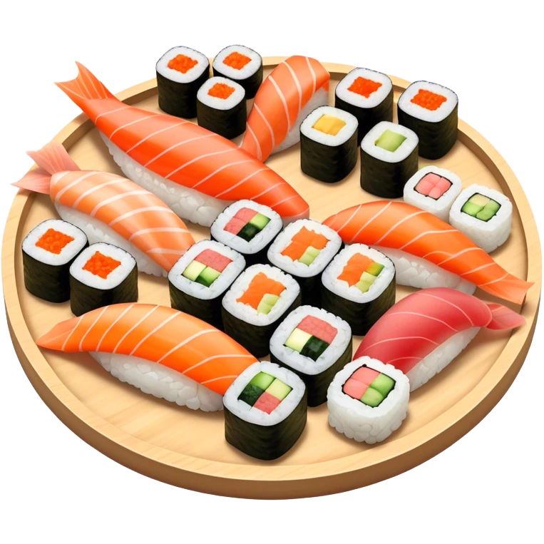 Sushi Cinematic Realistic Sushi Dish Emoji, depicted as one or two artfully arranged pieces of fresh sushi, rendered with delicate textures and subtle, natural lighting that highlights its refined simplicity. emoji