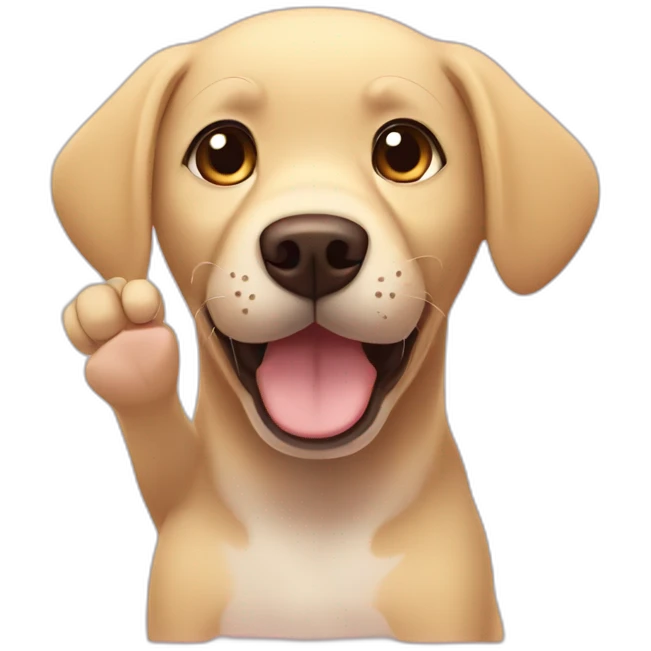 labrador waves paw anime style emoji