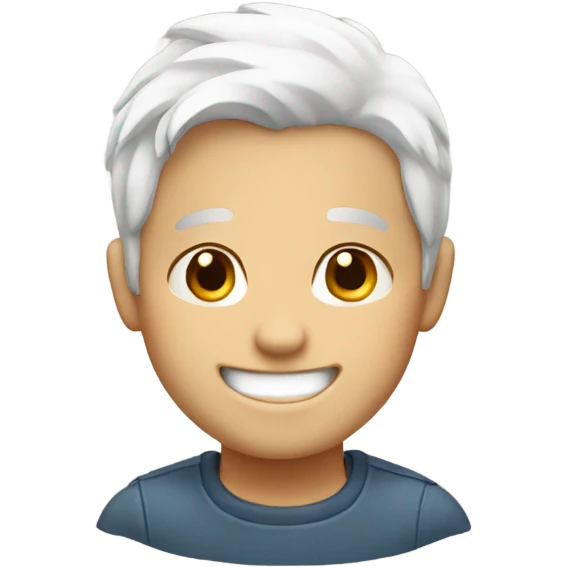 smiling boy with white hair emoji