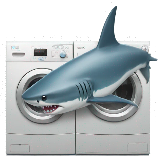 Shark doing the laundry emoji