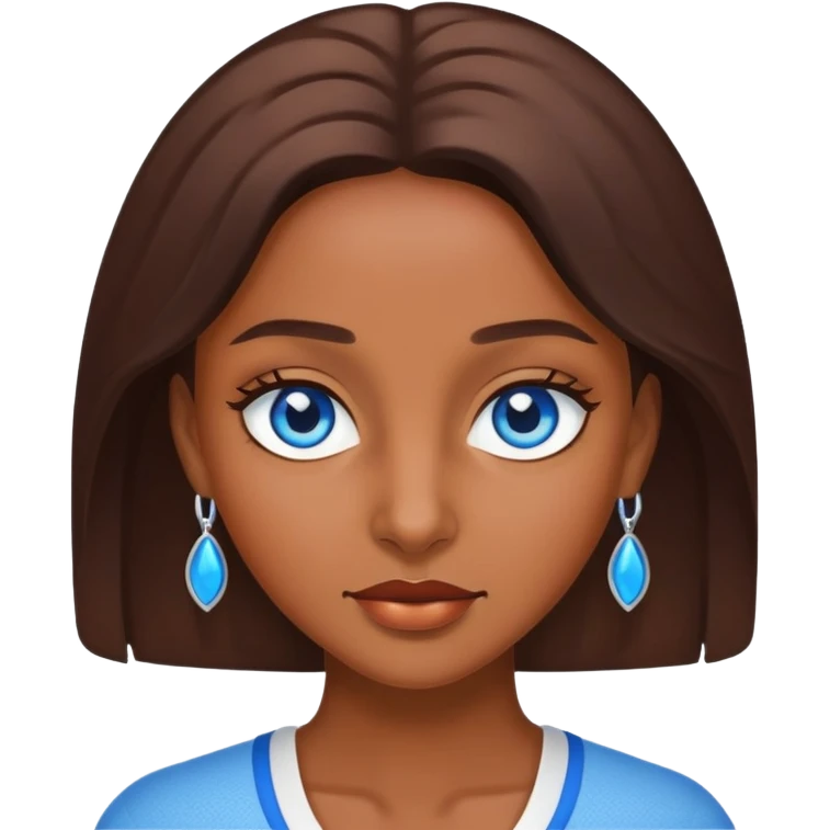Make me a brown skinned woman with blue eye emoji