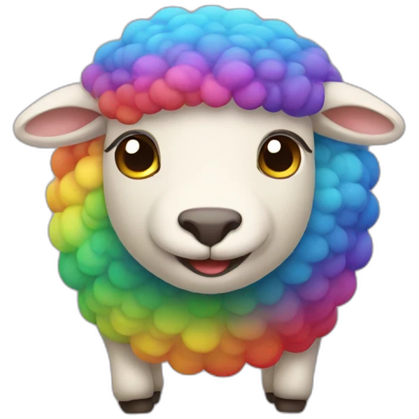 bouncing rainbow sheep emoji
