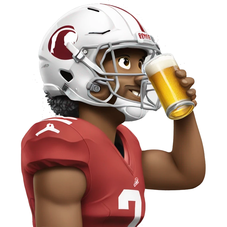 Jalen hurts drinking a beer emoji