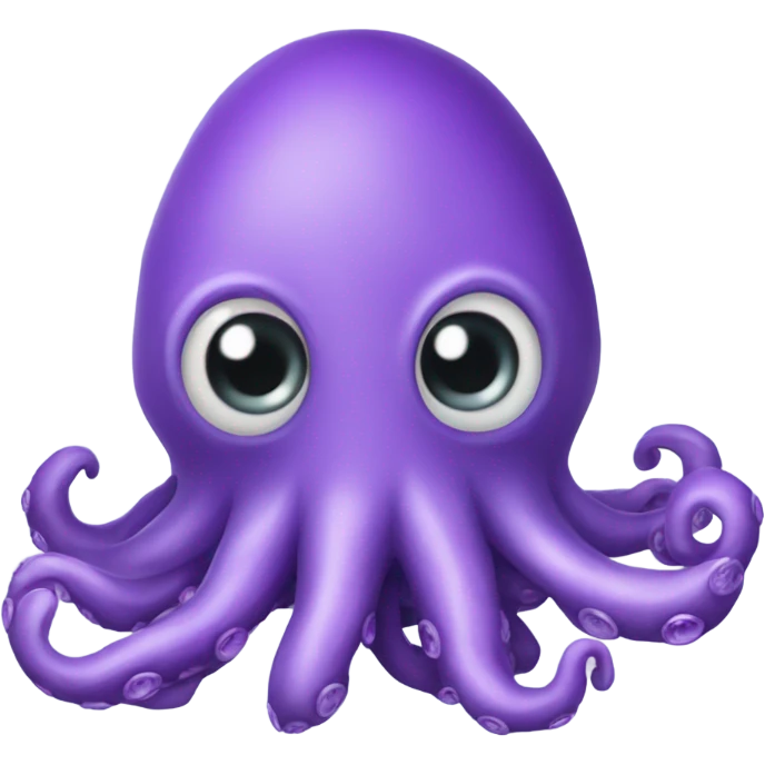 Purple squid plushie with button eyes emoji