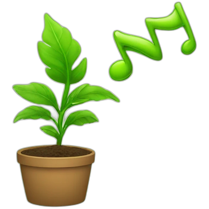 a green plant singing emoji