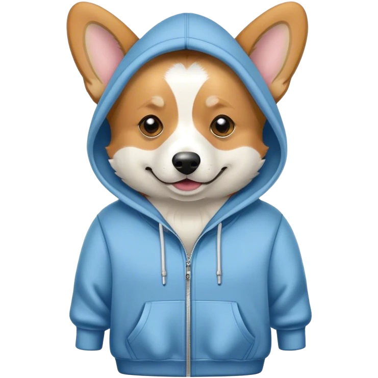 corgi wearing a hoodie emoji