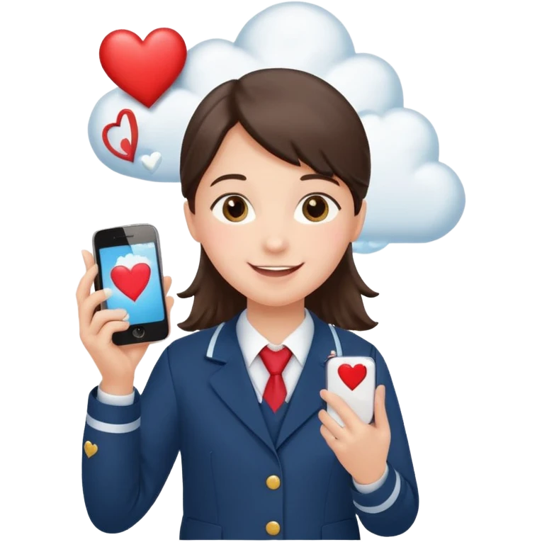 сгенерируй эмоджи где школьник из первого класса в костюме школьном деловом звонит по телефону айфону и от него исходит облачко с сердечками внутри как будто он говорит кому-то по телефону «я тебя люблю» его лицо в немного краснеет и улыбается типо от милоты  emoji