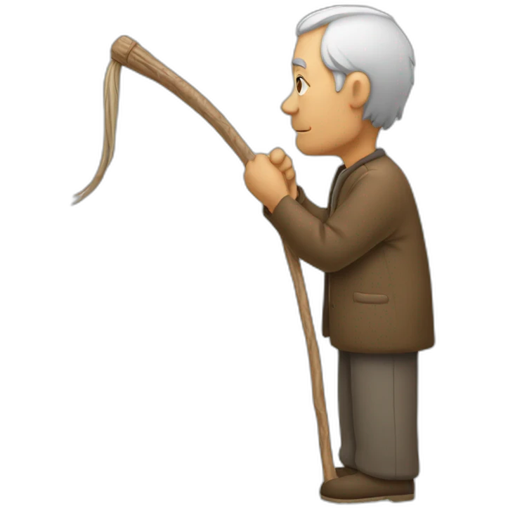 an Oldman with a stick, side view emoji