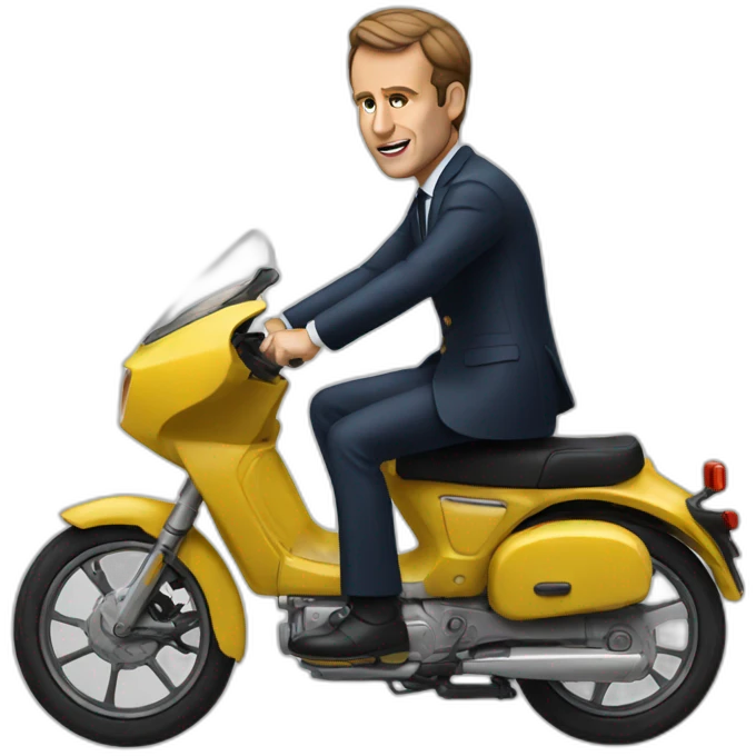 Macron riding bike emoji