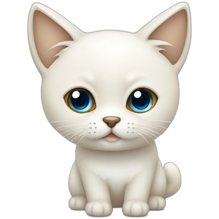 mignon chat blanc et beige aux yeux bleu emoji