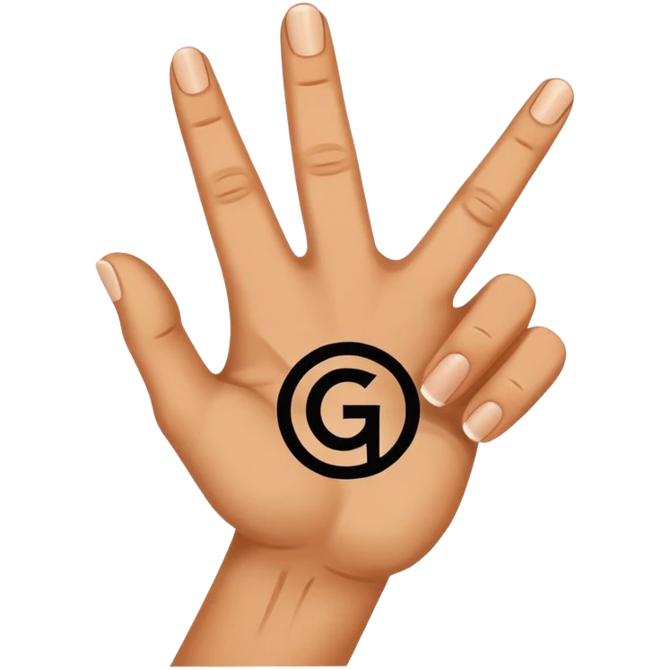 Hand throwing up G with “Gzzz” tattoo emoji