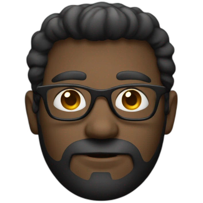 homem de camisa preta e óculos emoji