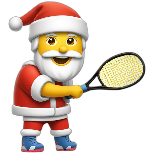 Le père Noël en train de jouer au padel emoji